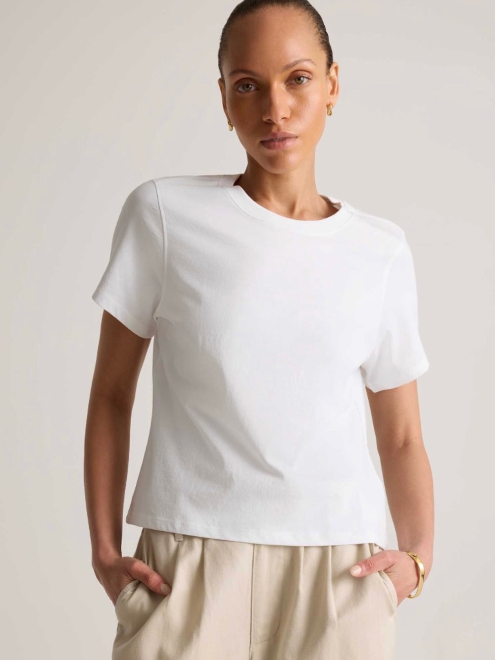NWT QUINCE BOXY COTTON TEE WHITE SZ MEDIUM